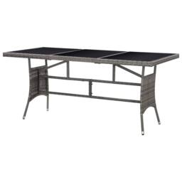 Berkfield Home Garden Table Grey 170x80x74 cm Poly Rattan - Size: 170 x 80 x 74 cm - thumbnail 4