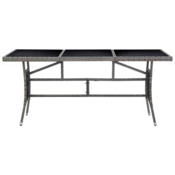 Berkfield Home Garden Table Grey 170x80x74 cm Poly Rattan - Size: 170 x 80 x 74 cm - thumbnail 2