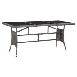 Berkfield Home Garden Table Grey 170x80x74 cm Poly Rattan - Size: 170 x 80 x 74 cm - thumbnail 1