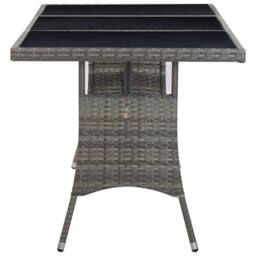 Berkfield Home Garden Table Grey 170x80x74 cm Poly Rattan - Size: 170 x 80 x 74 cm - thumbnail 3