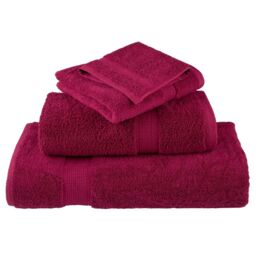 Berkfield Home Premium Hand Towels SOLUND 2pcs Bordeaux 50x100cm 600gsm in Red - thumbnail 4