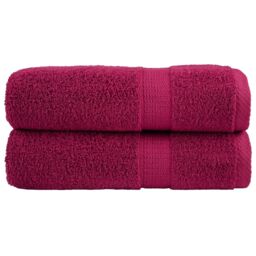 Berkfield Home Premium Hand Towels SOLUND 2pcs Bordeaux 50x100cm 600gsm in Red - thumbnail 1