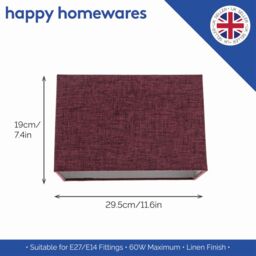 Happy Homewares Contemporary & Sleek Linen Fabric Lampshade in Purple - Size: 12 inches - thumbnail 5