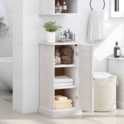 Berkfield Home Traditional Bathroom Cabinet with Shelf with Storage with Door An in White - thumbnail 4