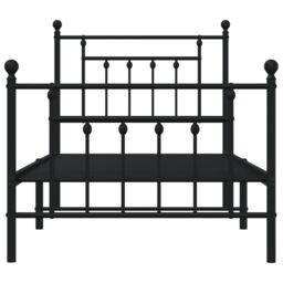 Berkfield Home Metal Bed Frame with Headboard & Footboard Black 90x190 cm Single - thumbnail 6