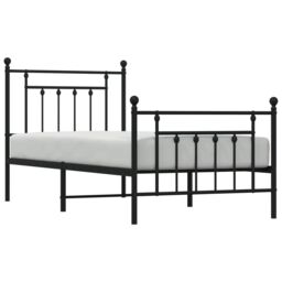 Berkfield Home Metal Bed Frame with Headboard & Footboard Black 90x190 cm Single - thumbnail 4