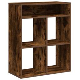 Berkfield Home Decorative Book Cabinet Smoked Oak 66x31x80 cm Engineered Wood in Brown - Size: 66 x 31 x 80 cm - thumbnail 3