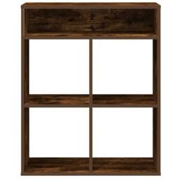 Berkfield Home Decorative Book Cabinet Smoked Oak 66x31x80 cm Engineered Wood in Brown - Size: 66 x 31 x 80 cm - thumbnail 4