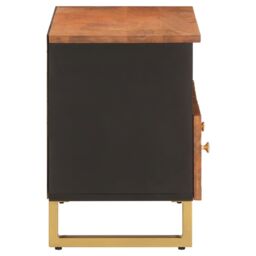 Berkfield Home TV Cabinet Brown & Black 70x33.5x46 cm Solid Wood Mango - thumbnail 5
