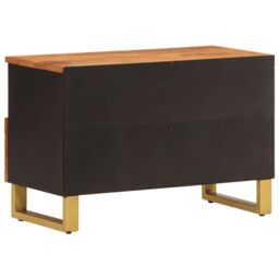 Berkfield Home TV Cabinet Brown & Black 70x33.5x46 cm Solid Wood Mango - thumbnail 6
