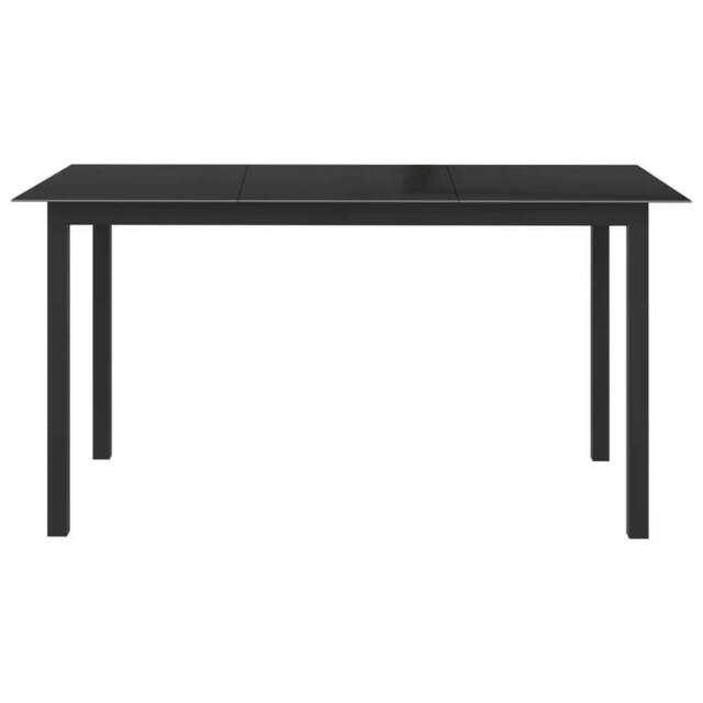 Berkfield Home Garden Table Black 150x90x74 cm Aluminium & Glass - Size: 150 x 90 x 74 cm - image 1