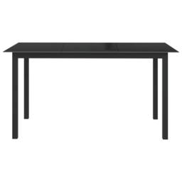 Berkfield Home Garden Table Black 150x90x74 cm Aluminium & Glass - Size: 150 x 90 x 74 cm - thumbnail 1