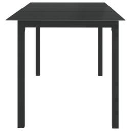 Berkfield Home Garden Table Black 150x90x74 cm Aluminium & Glass - Size: 150 x 90 x 74 cm - thumbnail 3