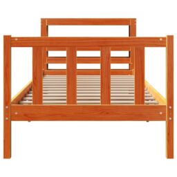 Berkfield Home Bed Frame with Headboard without Mattress Wax Brown 100x200 cm - thumbnail 4