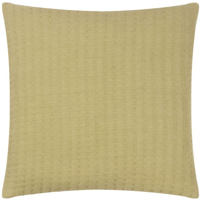 Yard Hush Stitched 100% Cotton Cushion in Light Green - Size: 45 cm x 45 cm - image 1