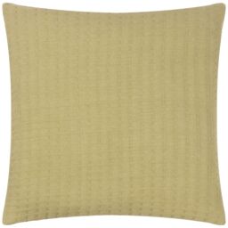 Yard Hush Stitched 100% Cotton Cushion in Light Green - Size: 45 cm x 45 cm