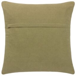 Yard Hush Stitched 100% Cotton Cushion in Light Green - Size: 45 cm x 45 cm - thumbnail 2
