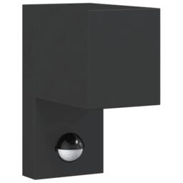 Berkfield Home Outdoor Wall Light with Sensor Black Die-cast Aluminium - thumbnail 2