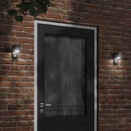 Berkfield Home Outdoor Wall Light with Sensor Black Die-cast Aluminium - thumbnail 1
