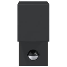 Berkfield Home Outdoor Wall Light with Sensor Black Die-cast Aluminium - thumbnail 4