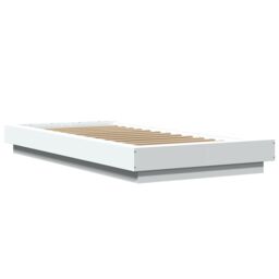 Berkfield Home Bed Frame with LED Lights without Mattress White 75x190cm - Size: 75x190 cm - thumbnail 3