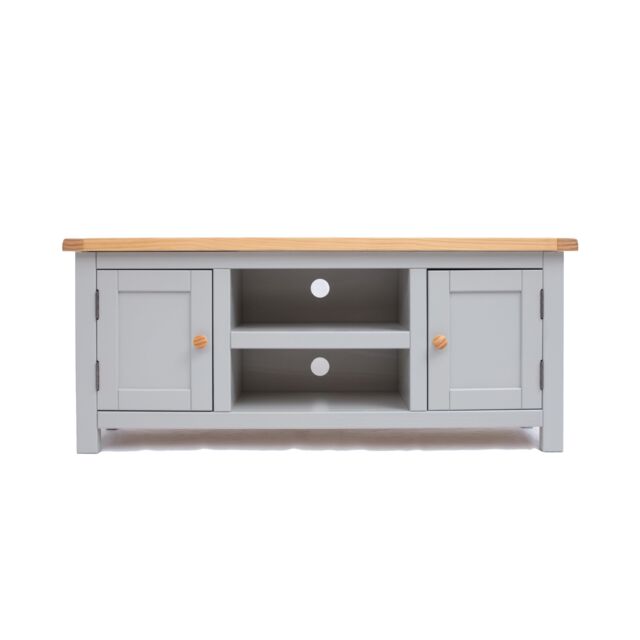 Cabinet Bits Argenta Light Grey 2 Door TV Cabinet Wood Knob - image 1