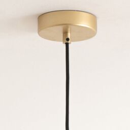 ValueLights Anastasia Green Glass Stack Gold Detail Ceiling Pendant Light & Bulb - thumbnail 5