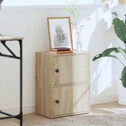 Berkfield Home Bookcase Sonoma Oak 40x24x52 cm Engineered Wood in Brown - Size: 40 x 24 x 52 cm - thumbnail 3