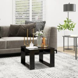 Berkfield Home Side Table Black 50x50x35 cm Engineered Wood - Size: 50 x 50 x 35 cm - thumbnail 1
