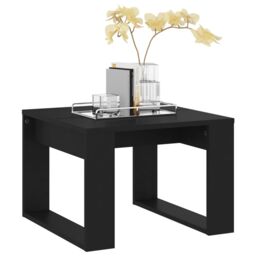Berkfield Home Side Table Black 50x50x35 cm Engineered Wood - Size: 50 x 50 x 35 cm - thumbnail 4