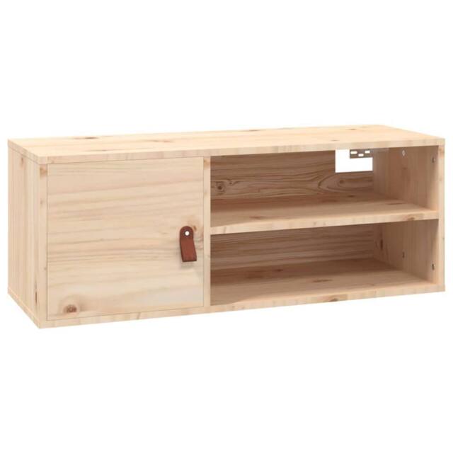 Berkfield Home Wall Cabinet 80x30x30 cm Solid Wood Pine in Light Tan - Size: 80 x 30 x 30 cm - image 1