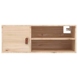 Berkfield Home Wall Cabinet 80x30x30 cm Solid Wood Pine in Light Tan - Size: 80 x 30 x 30 cm - thumbnail 6