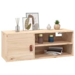 Berkfield Home Wall Cabinet 80x30x30 cm Solid Wood Pine in Light Tan - Size: 80 x 30 x 30 cm - thumbnail 4