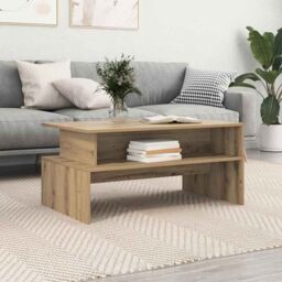 Berkfield Home Coffee Table Artisan oak 90 x 55 x 42.5 cm Engineered wood in Brown - thumbnail 4