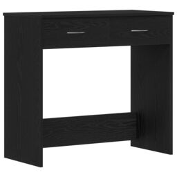 Berkfield Home Black Oak Desk 80x40x75 cm Made from Engineered Wood - Size: 80 x 40 x 75 cm - thumbnail 2