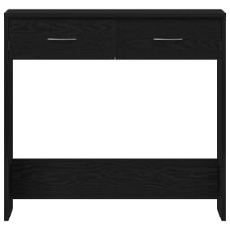 Berkfield Home Black Oak Desk 80x40x75 cm Made from Engineered Wood - Size: 80 x 40 x 75 cm - thumbnail 7
