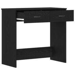 Berkfield Home Black Oak Desk 80x40x75 cm Made from Engineered Wood - Size: 80 x 40 x 75 cm - thumbnail 5
