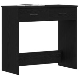 Berkfield Home Black Oak Desk 80x40x75 cm Made from Engineered Wood - Size: 80 x 40 x 75 cm - thumbnail 3