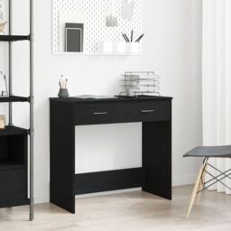 Berkfield Home Black Oak Desk 80x40x75 cm Made from Engineered Wood - Size: 80 x 40 x 75 cm - thumbnail 1