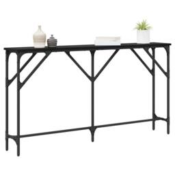 Berkfield Home Gorgeous Console Table Black Oak 140x23x75 cm Engineered Wood - Size: 140 x 23 x 75 cm