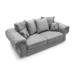 Abakus Direct Verona Linen 3 Seater in Light Grey - thumbnail 3