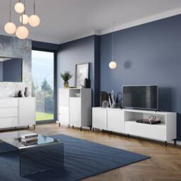 Furniture To Go Avenale TV Cabinet 2 Door 1 Drawer in Alpine White High Gloss - thumbnail 5