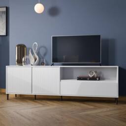 Furniture To Go Avenale TV Cabinet 2 Door 1 Drawer in Alpine White High Gloss - thumbnail 4