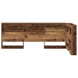 Berkfield Home Storage Headboard with Shelf with Headboard with Storage Old wood 75 cm Engineered wood in Brown - thumbnail 5