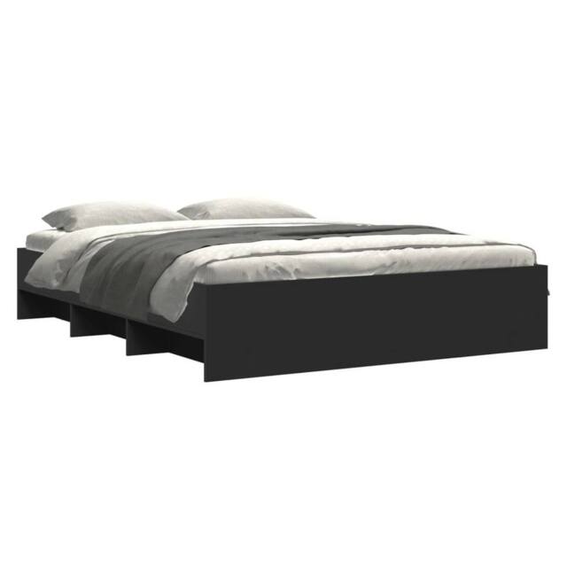 Berkfield Home Durable Bed Frame without Mattress Black 160x200 cm Engineered Wood - image 1