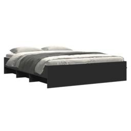 Berkfield Home Durable Bed Frame without Mattress Black 160x200 cm Engineered Wood - thumbnail 1