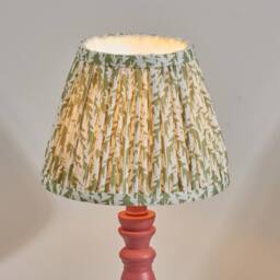 Netlighting Bibury Pink Table Lamp Herb Garden Green Fabric Leaf Shade 20cm B22 - thumbnail 4