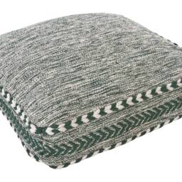 Wyld and Coco Floor Cushion 60 x 60 x 12 cm Green White Geometric Cotton - thumbnail 2