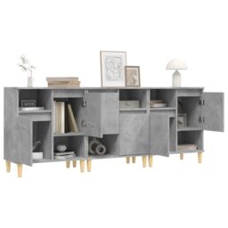 Berkfield Home Sideboards 3 pcs Concrete Grey 60x35x70 cm Engineered Wood - Size: 60 x 35 x 70 cm - thumbnail 4