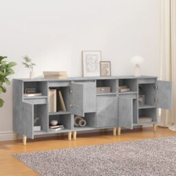 Berkfield Home Sideboards 3 pcs Concrete Grey 60x35x70 cm Engineered Wood - Size: 60 x 35 x 70 cm - thumbnail 3